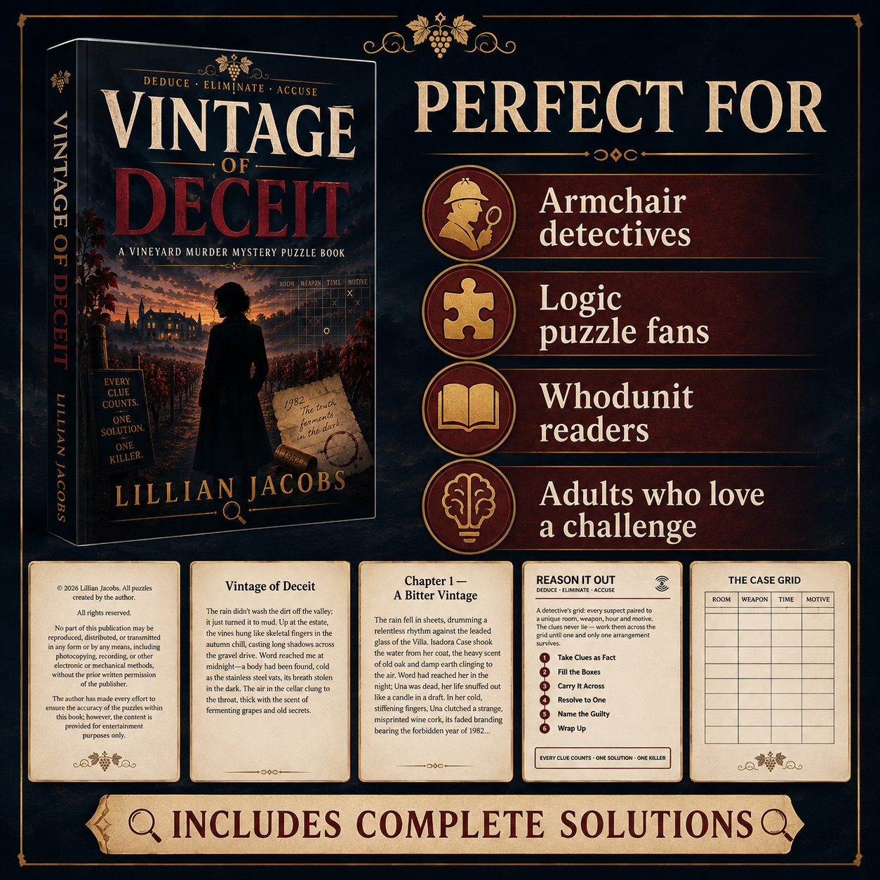 Vintage of Deceit: 25 Connected Vineyard Murder Mystery Puzzles for Adults