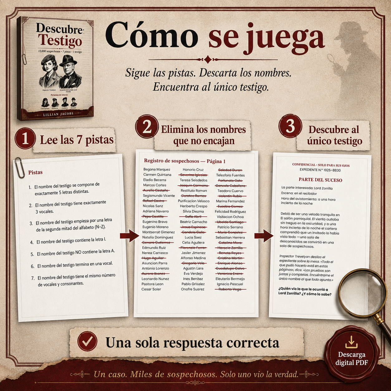 Encuentra al Testigo Printable PDF Puzzle