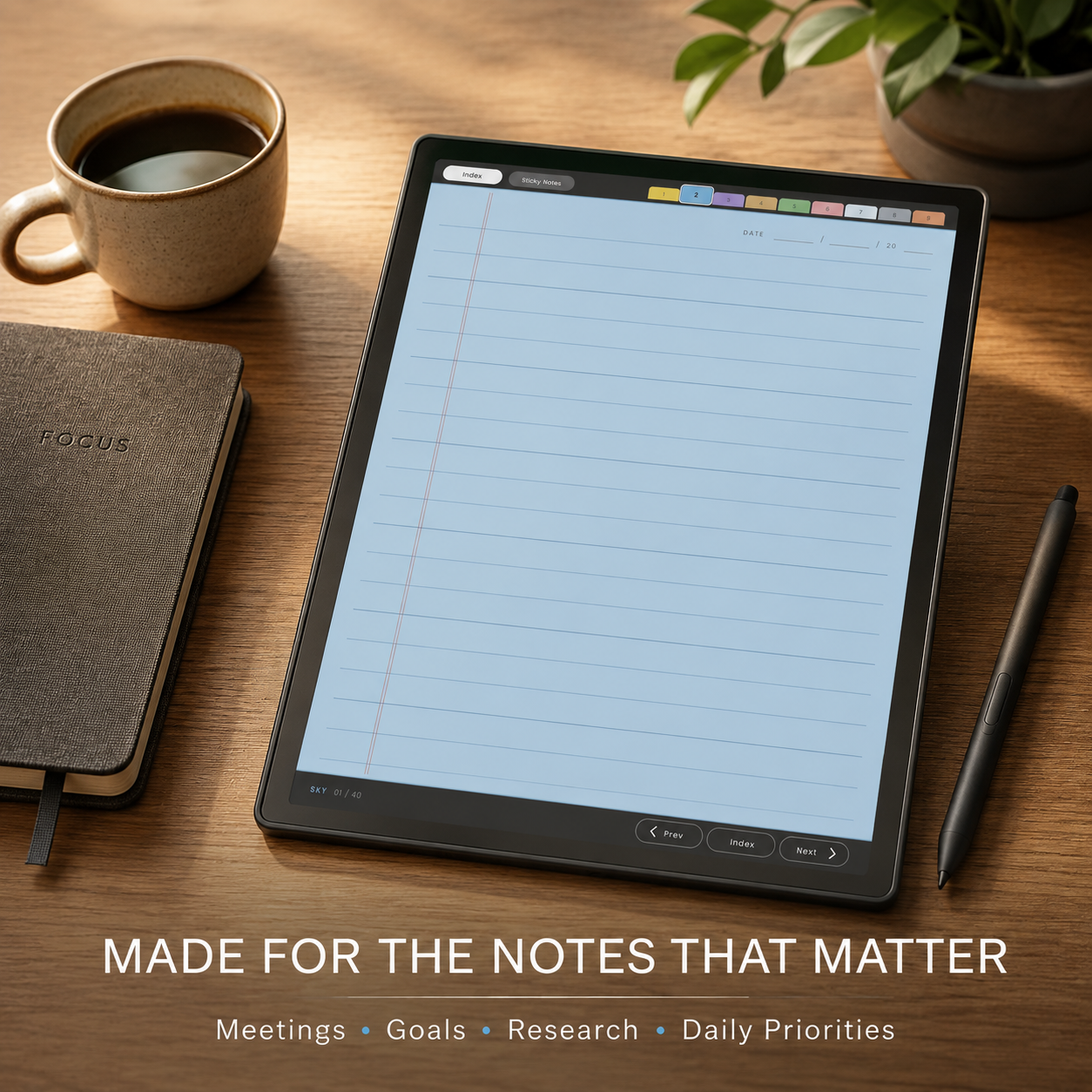 Digital Legal Pad for Kindle Scribe Colorsoft – Hyperlinked Notebook with 9 Color-Coded Sections