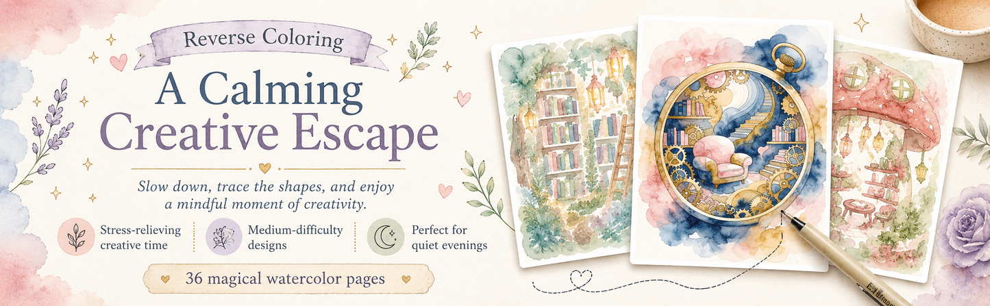Enchanted Libraries Reverse Coloring Book Vol. 3