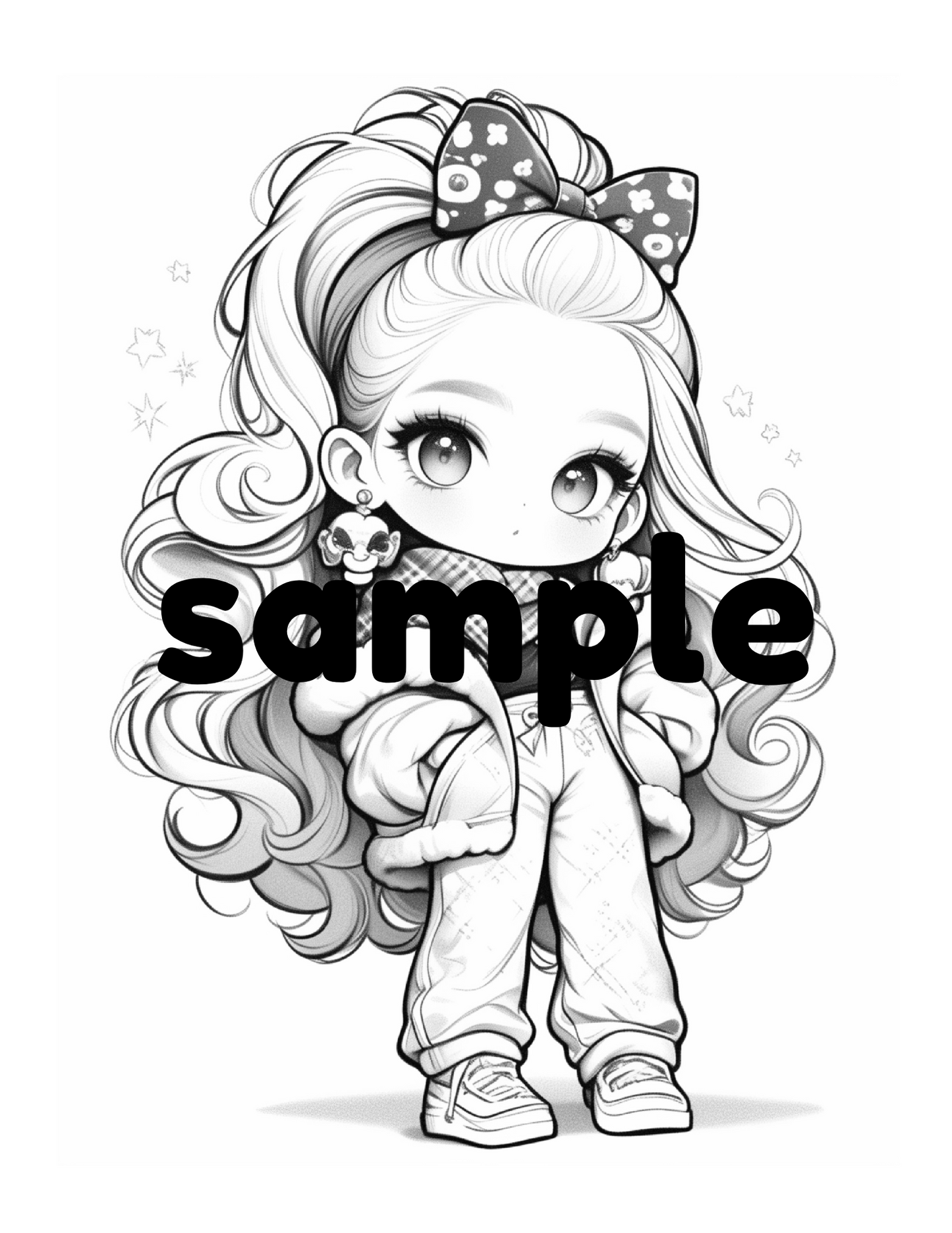Cute Chibi Fashion Girls Coloring Pages | Digital Download | Adult Coloring Book | Cute Kawaii Girls Winter Coloring | Printable PDF