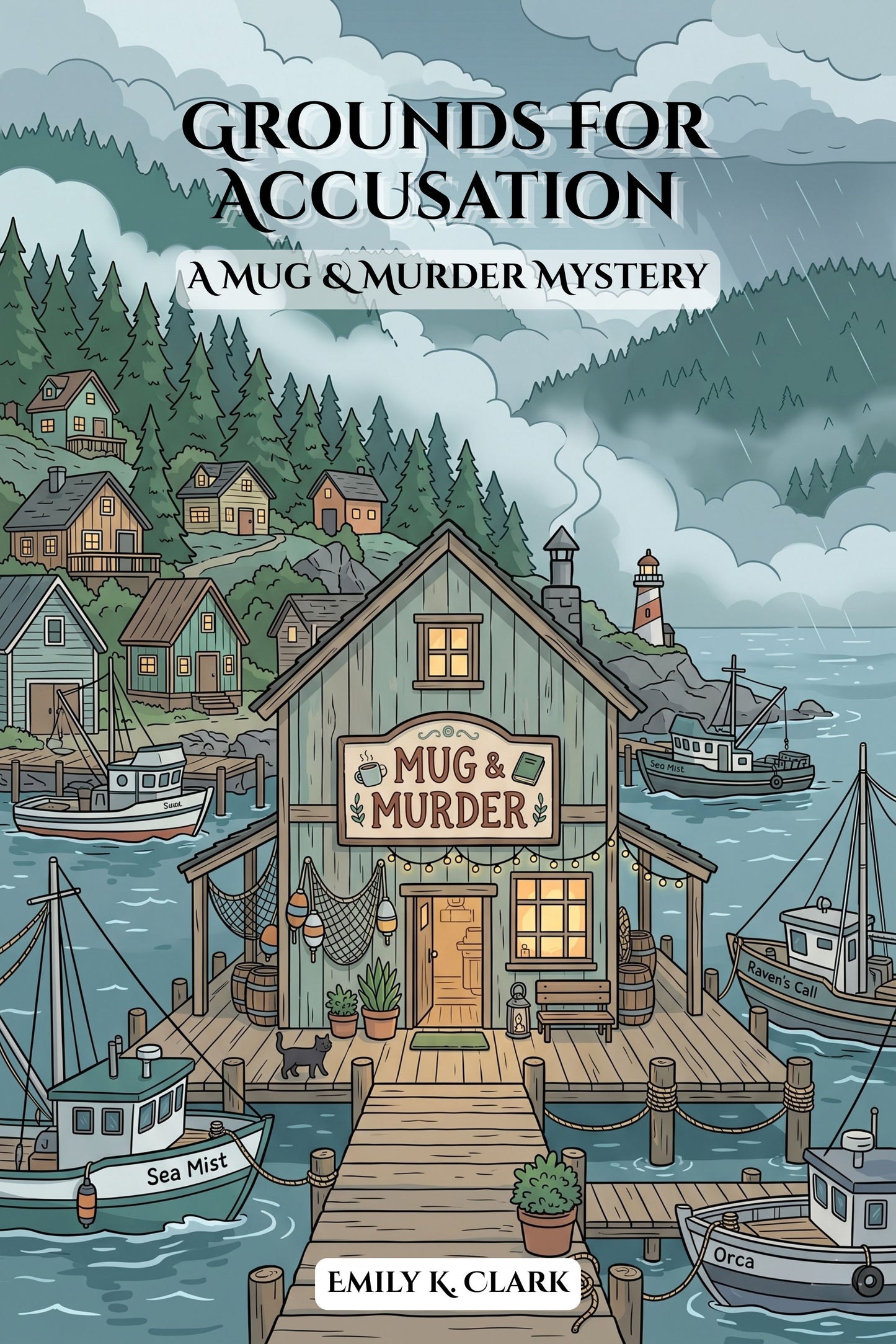Cover of 'Grounds for Accusation: A Mug & Murder Mystery' — cozy mystery novel by Emily K. Clark