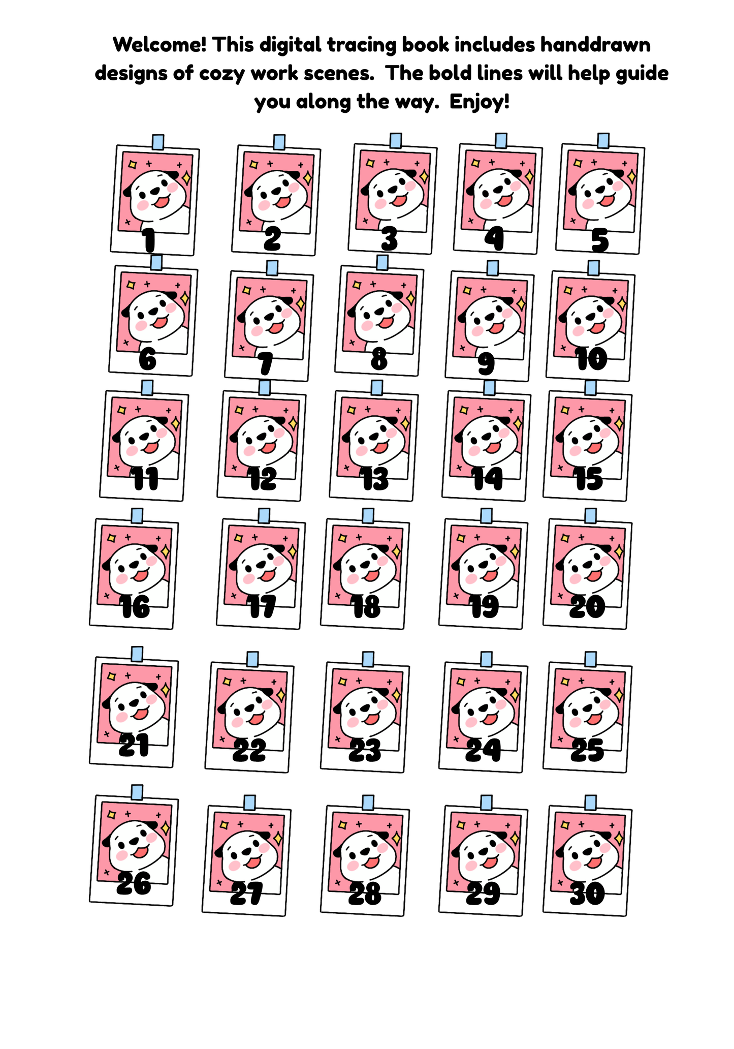 Cozy Japan Tracing Workbook PDF for Adults Teens, Mindfulness Drawing Practice