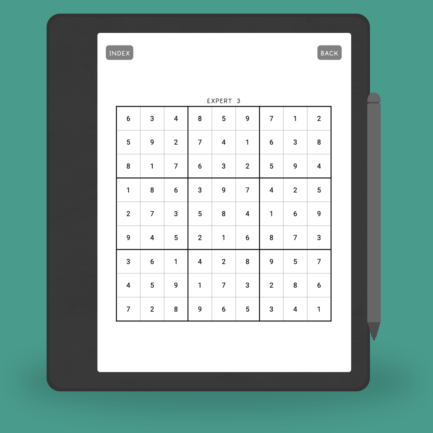 Expert Sudoku for Kindle Scribe – 100 Hard 9x9 Puzzles with Solutions