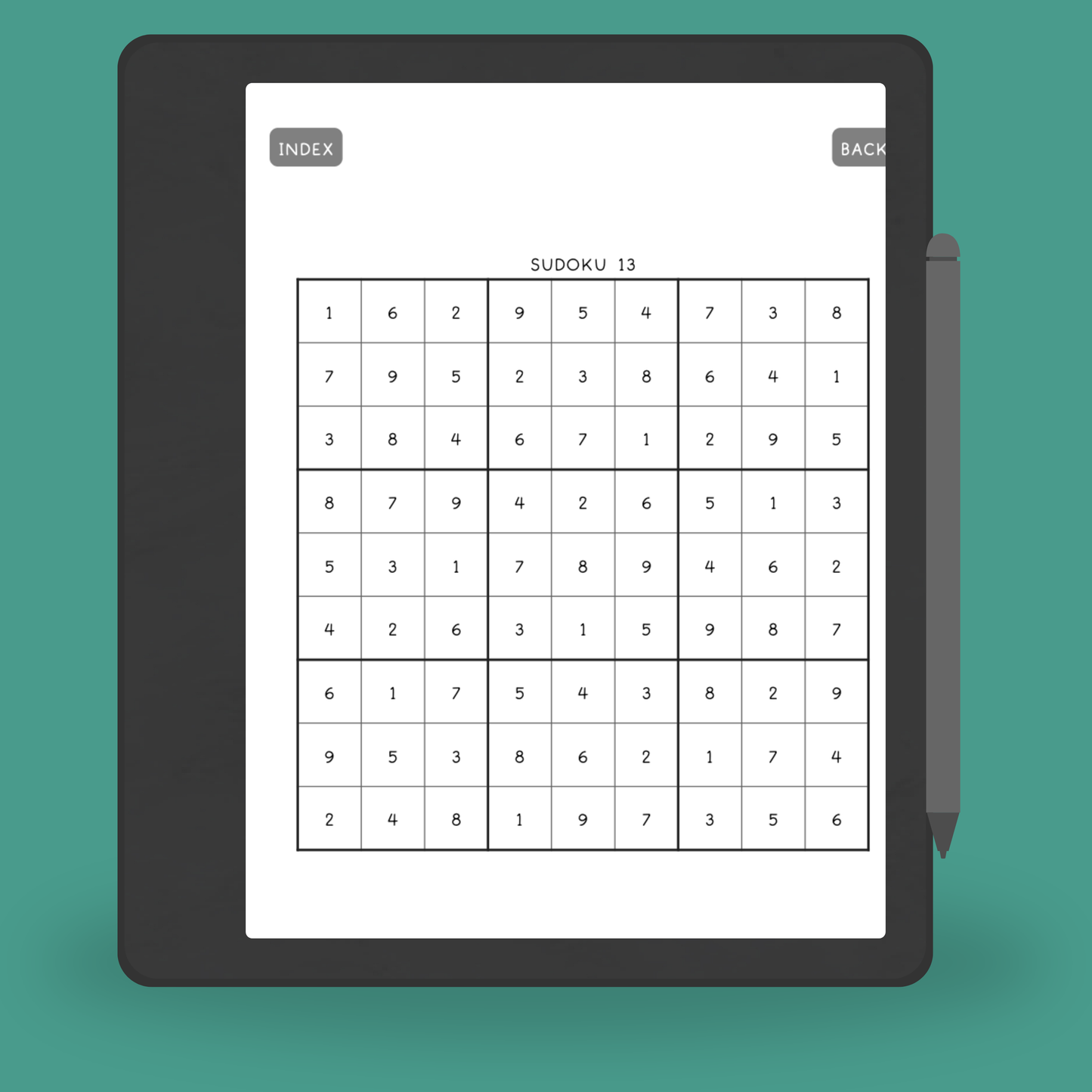 Sudoku Puzzles PDF for Kindle Scribe | Easy Medium Hard Levels