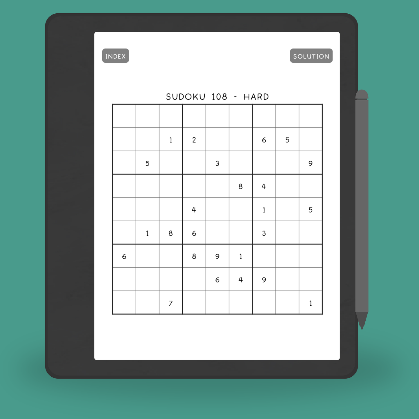 Sudoku Puzzles PDF for Kindle Scribe | Easy Medium Hard Levels
