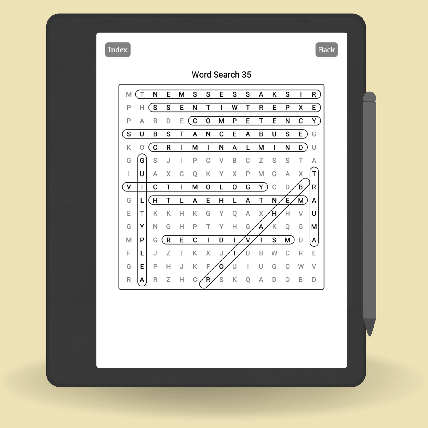 True Crime Lover Word Search Puzzles for Kindle Scribe