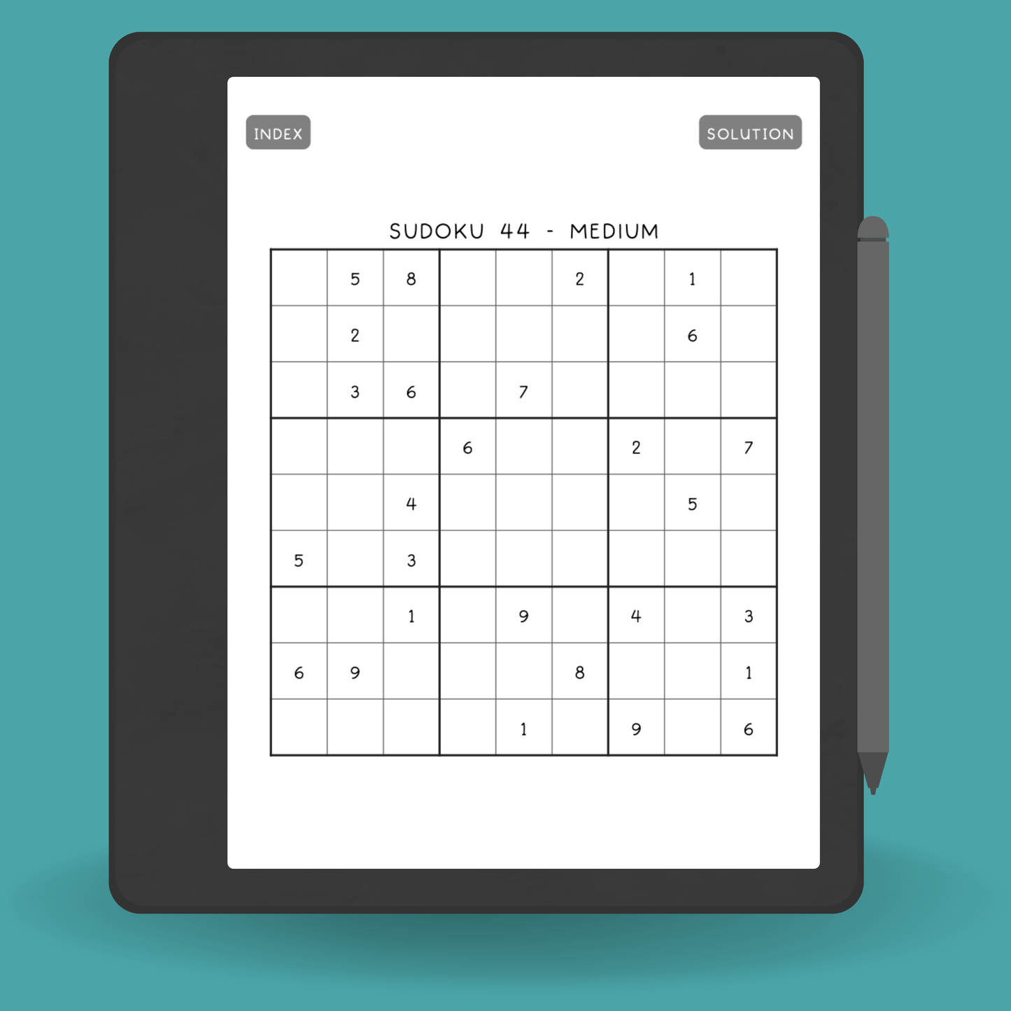 Sudoku Puzzles PDF for Kindle Scribe | Easy Medium Hard Levels