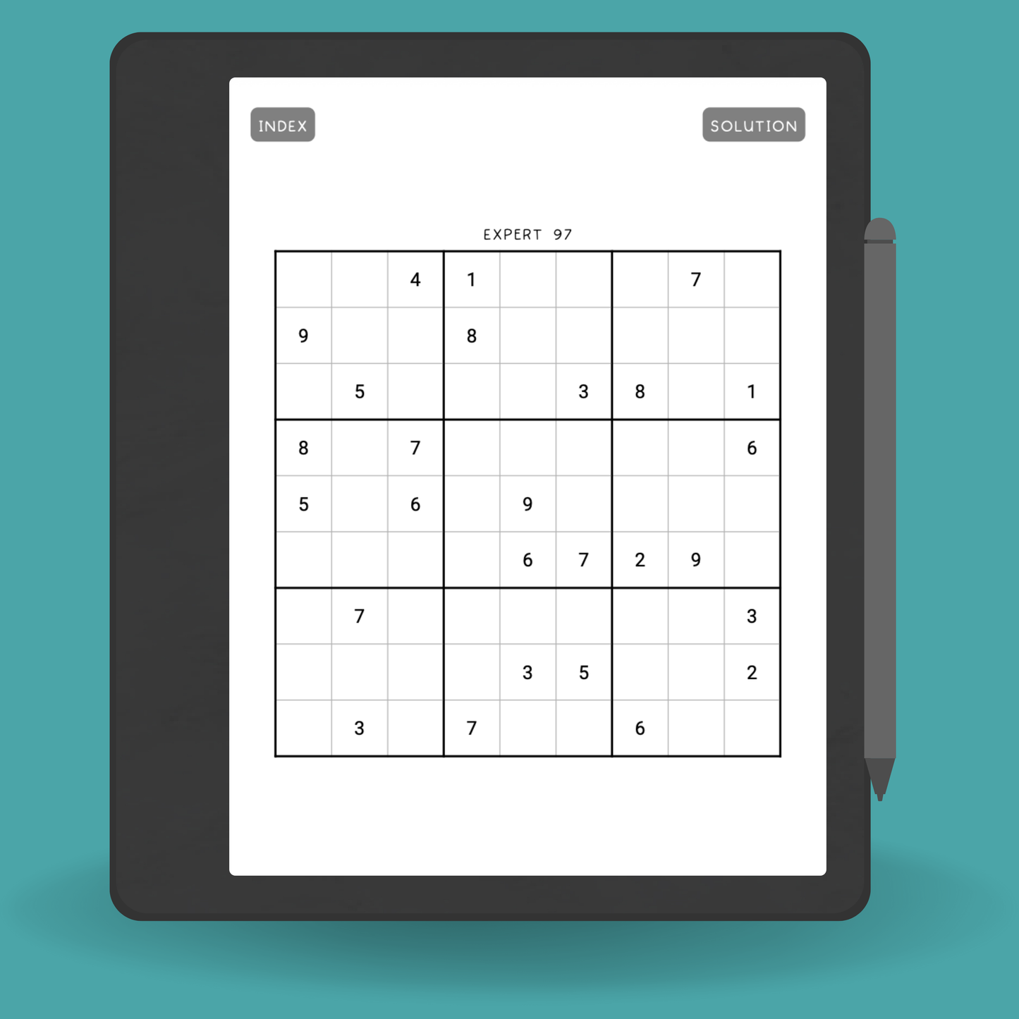 Expert Sudoku for Kindle Scribe – 100 Hard 9x9 Puzzles with Solutions