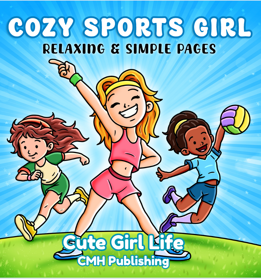 Cozy Girl Sports Moments, 15 Relaxing Coloring Pages Featuring Sports and Fitness