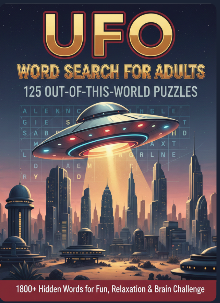 UFO Word Search for Adults, PDF ebook