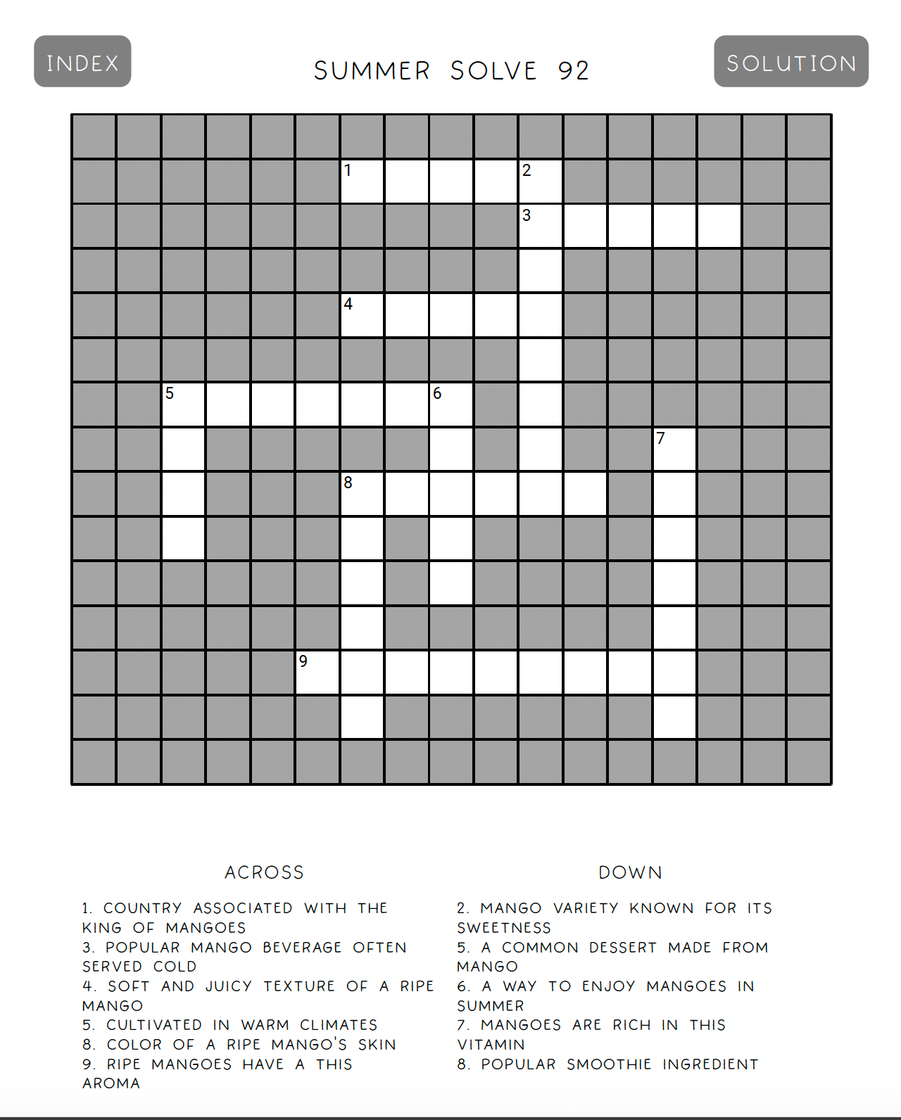 Interior puzzle preview from 'Summer Crosswords for Kindle Scribe' — crossword puzzle book by Lillian Jacobs