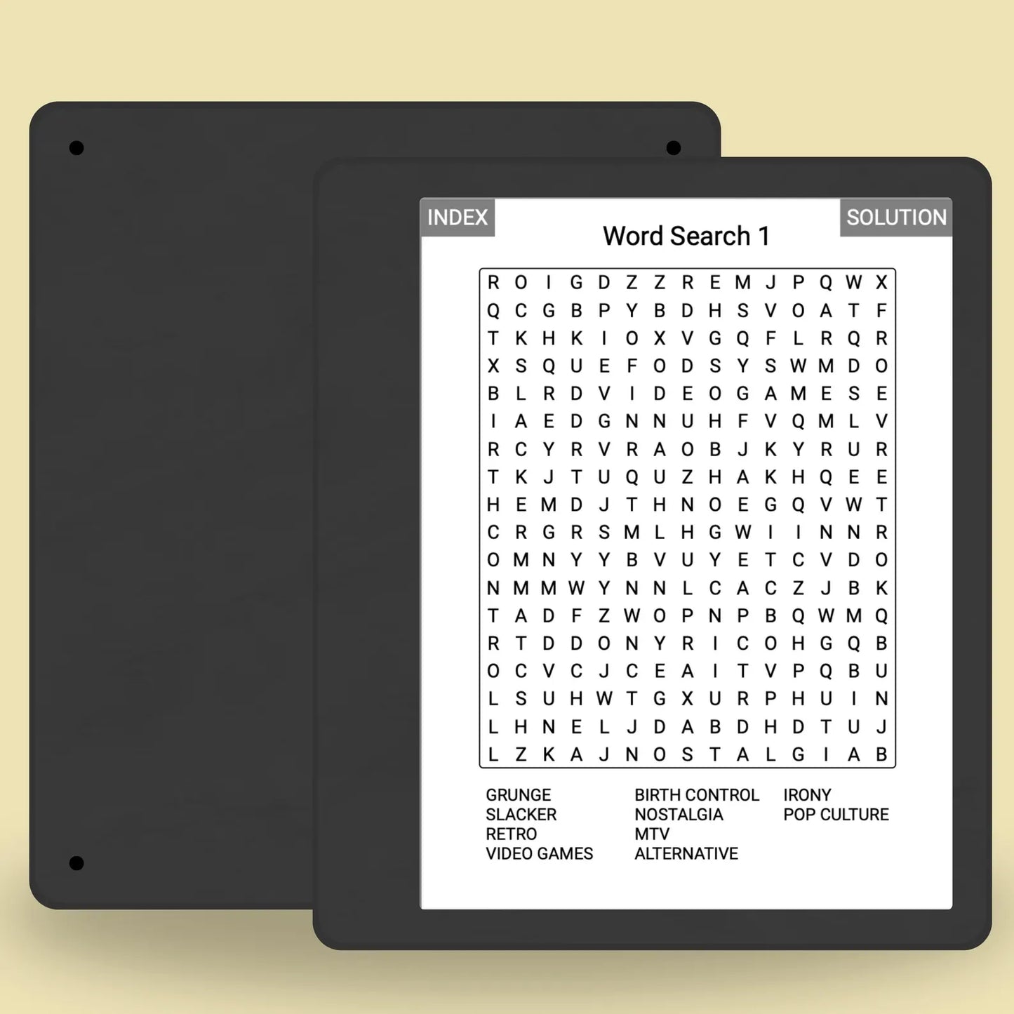 52 Kindle Scribe Word Search Puzzles, Random Topics with Hyperlinked PDF