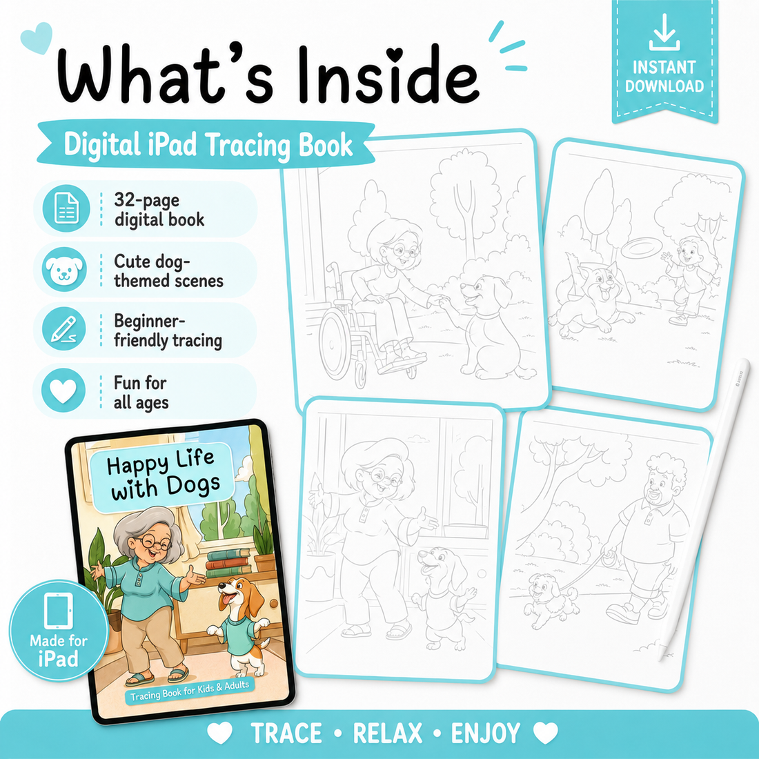 Dog Tracing Books for Calm Creative Practice