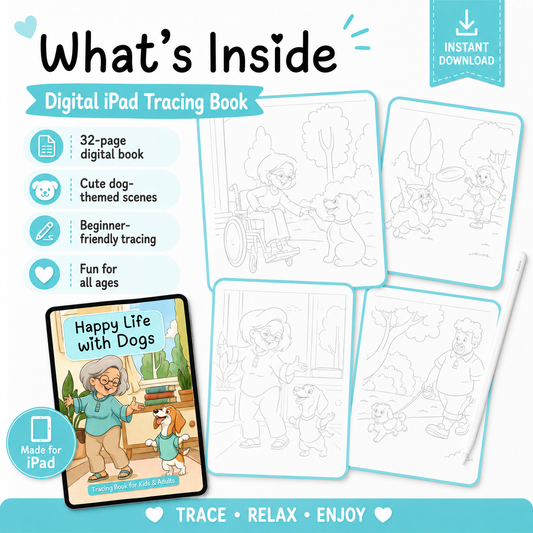 Dog Tracing Books for Calm Creative Practice
