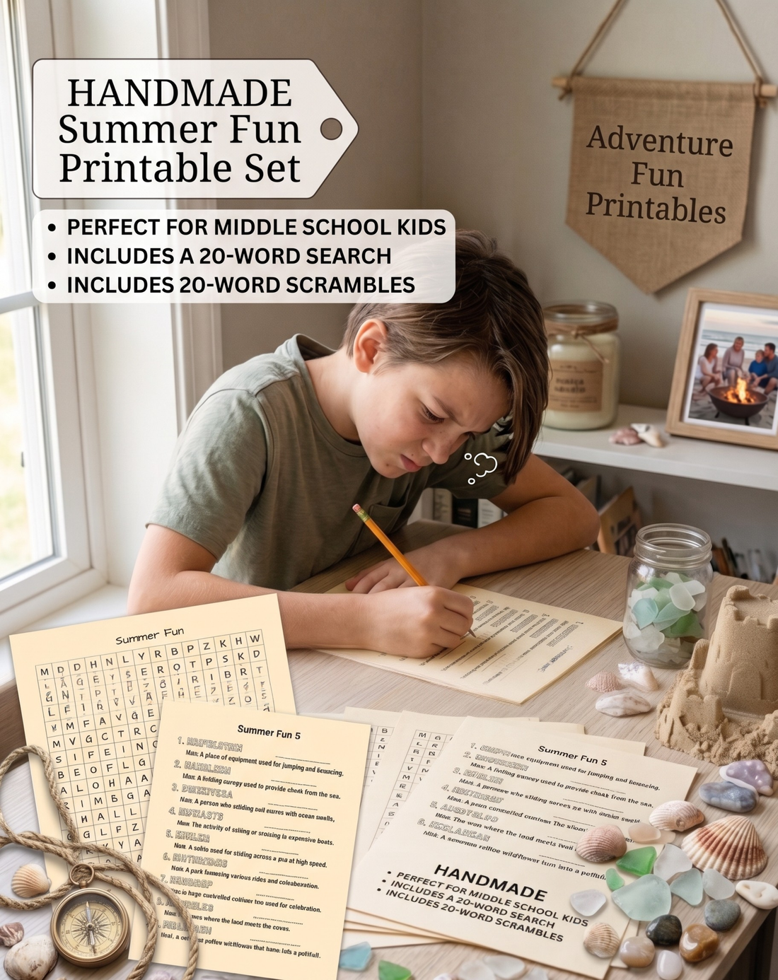 Printable Summer Puzzles for Easy Family Fun