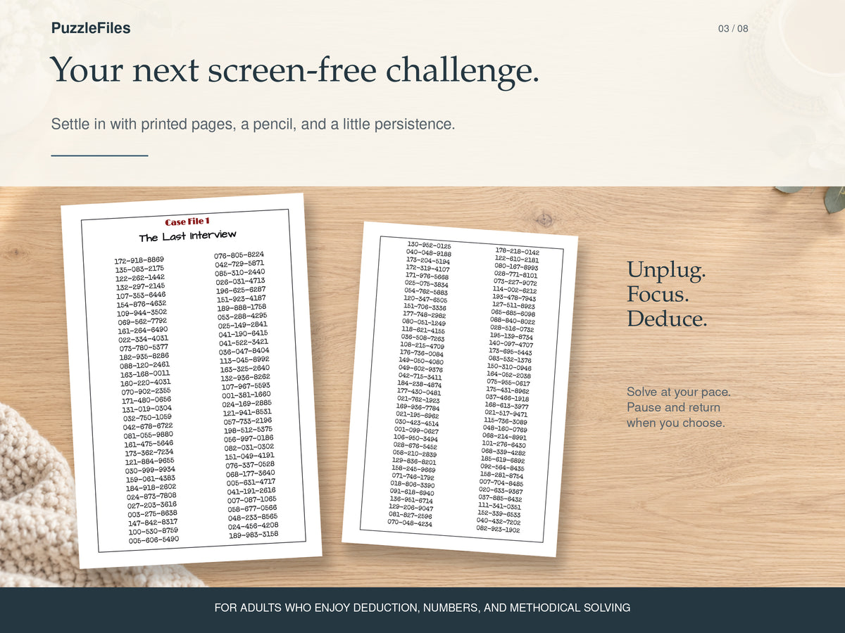 Printable Elimination Puzzle for Adults: Detective Number Mystery Book, 590-Page PDF