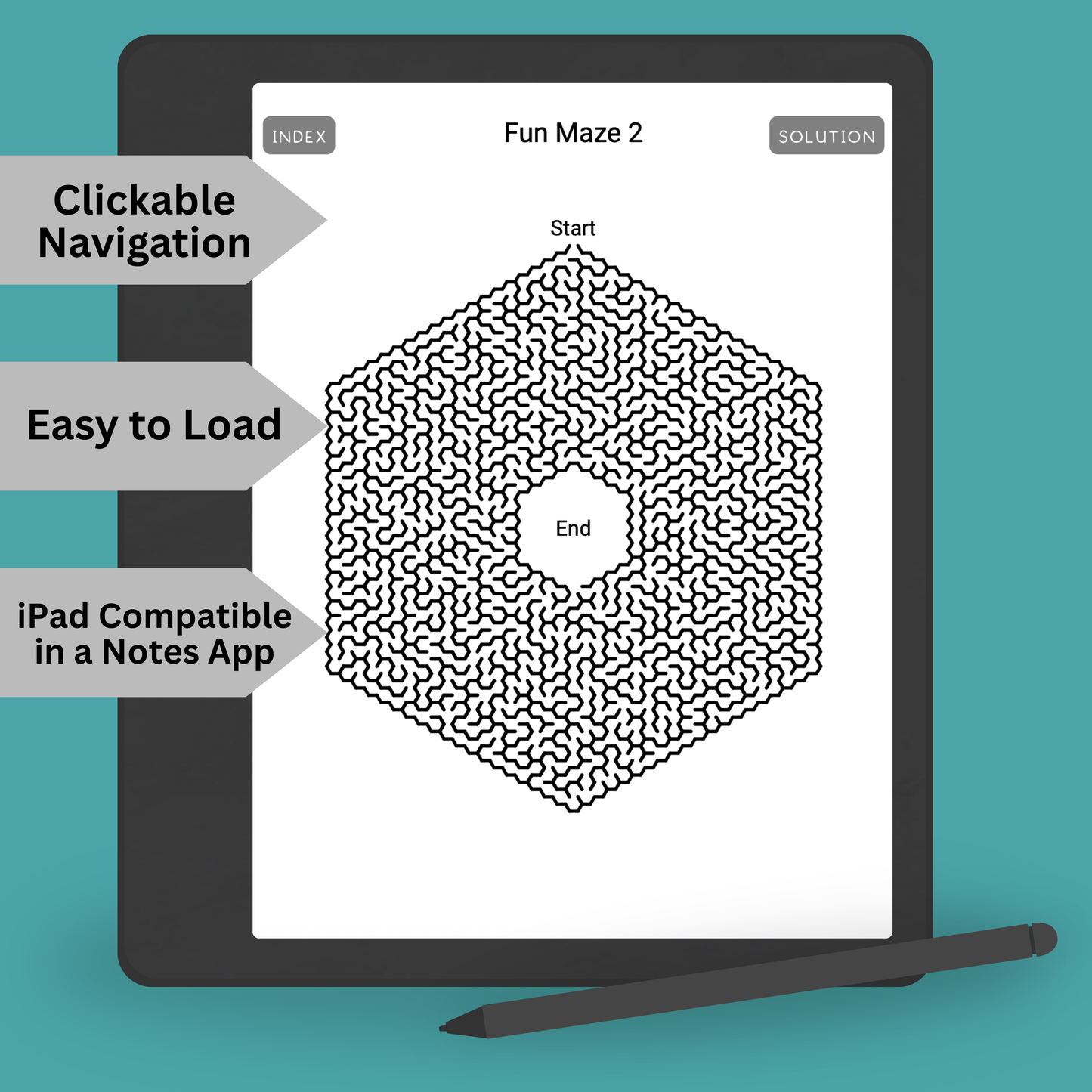 Hard Hexagon Mazes with Solutions – Digital Brain Games PDF