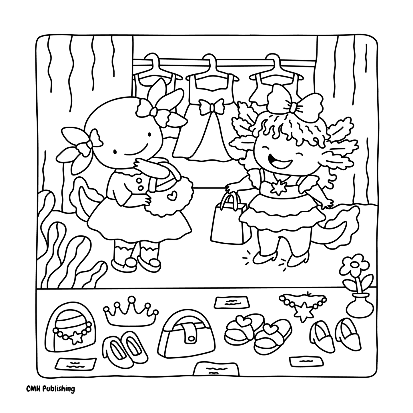 Happy Axolotls Coloring Book (Digital Download) | 30 Cute Hand-Drawn Pages for Kids & Adults | Printable & iPad-Friendly PDF