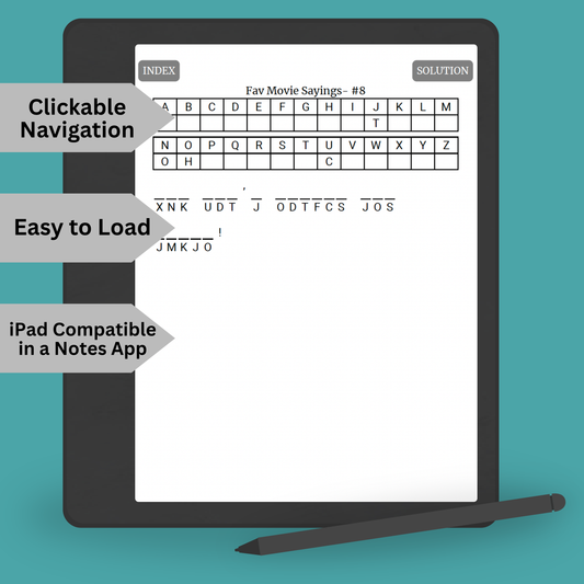 Movie Quote Cryptograms for Kindle Scribe