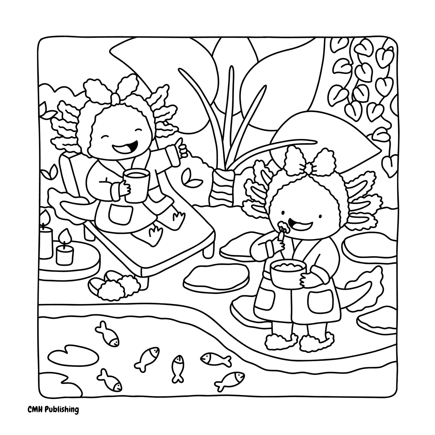 Happy Axolotls Coloring Book (Digital Download) | 30 Cute Hand-Drawn Pages for Kids & Adults | Printable & iPad-Friendly PDF