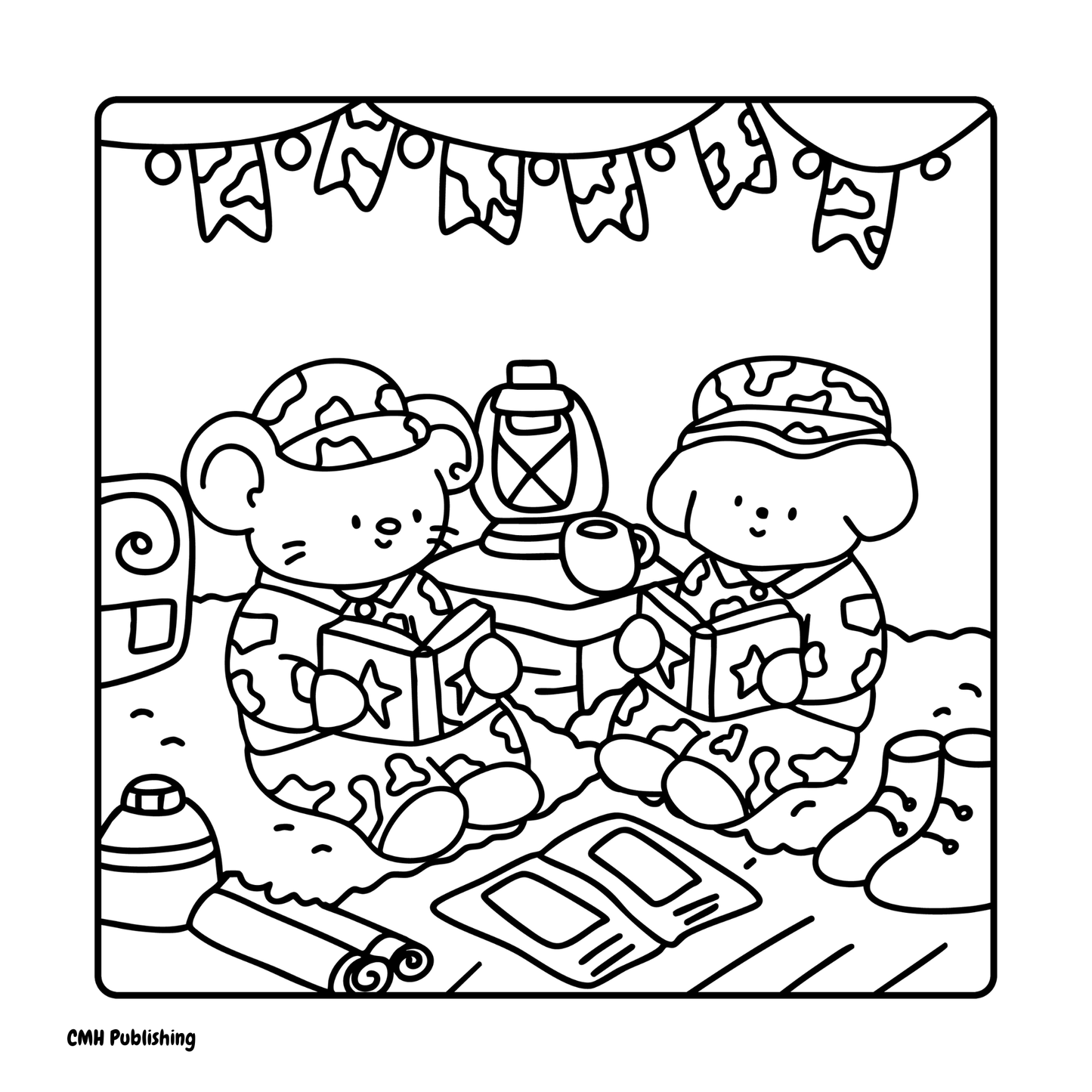 Kawaii Military Friends Coloring Book, Digital PDF