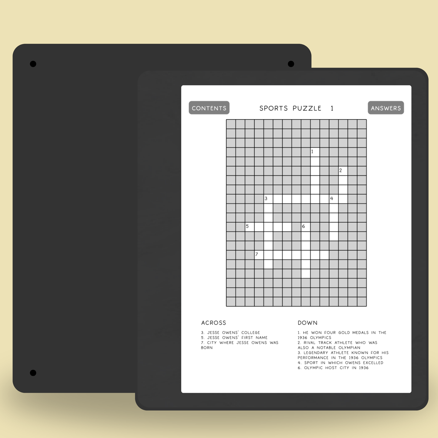 100 Sports Crosswords for Adults Interactive PDF for Kindle Scribe