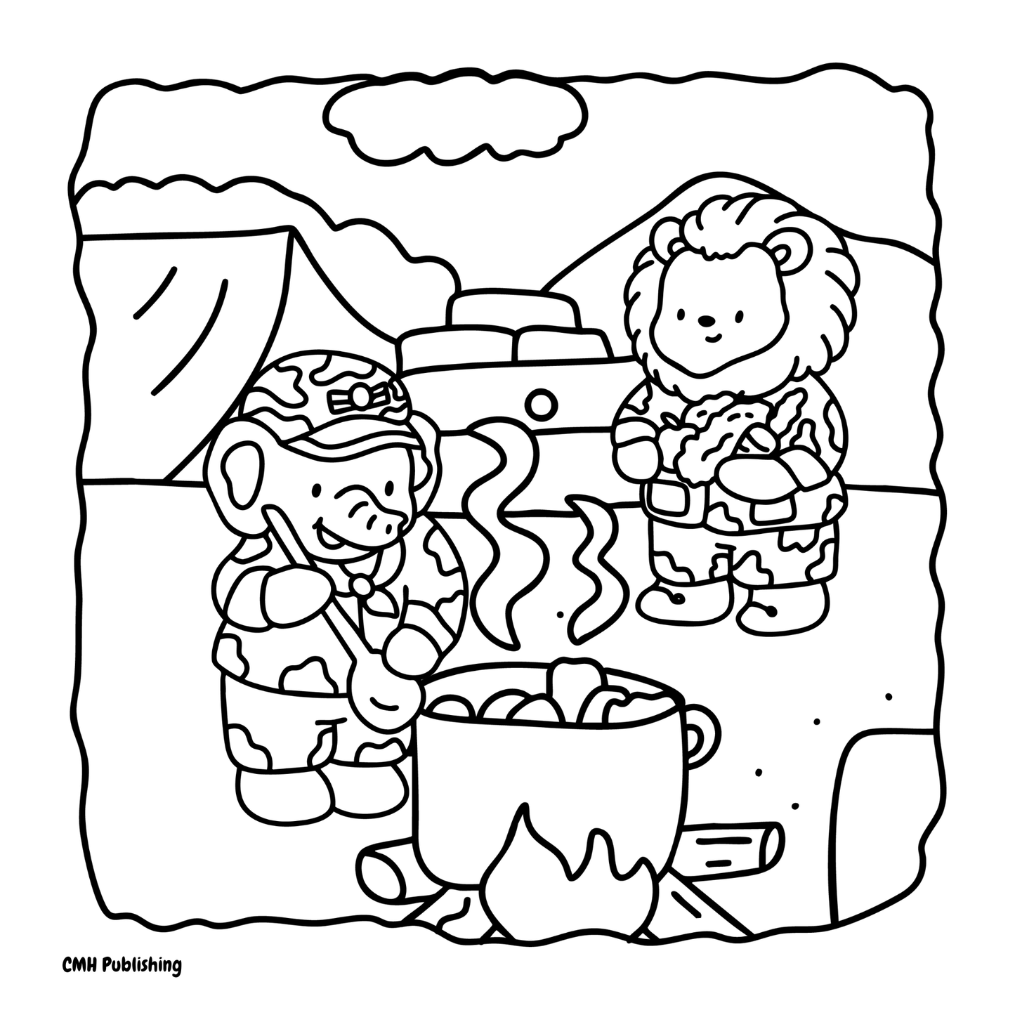 Kawaii Military Friends Coloring Book, Digital PDF