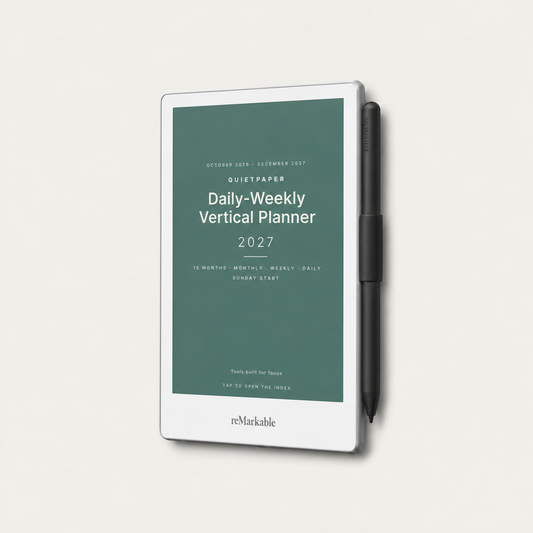 2026–2027 Digital Planner for reMarkable Paper Pro Move | Vertical Weekly & Daily Planner