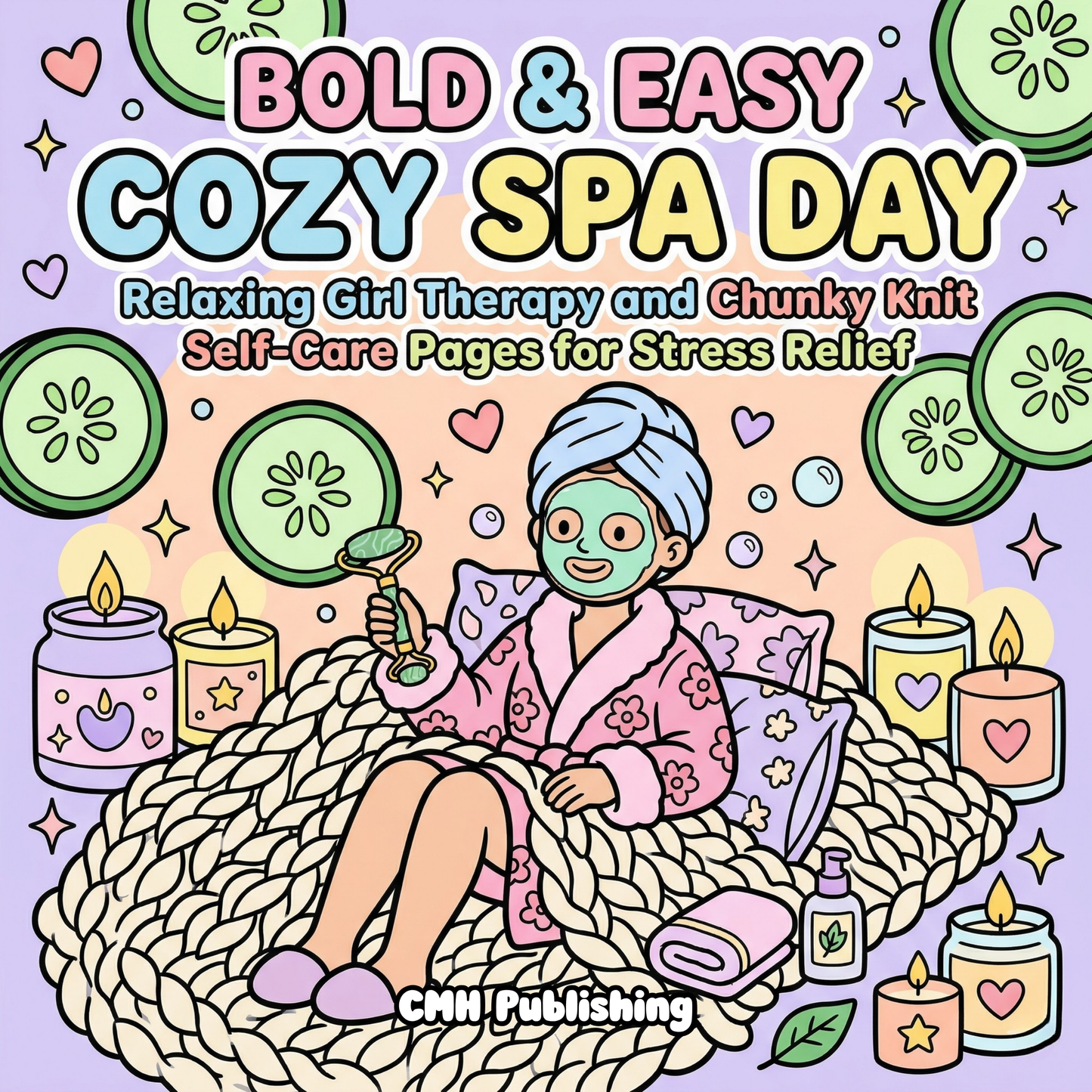Cover of 'Cozy Girl Spa Coloring Book' — print at home digital PDF coloring book by CMH Publishing