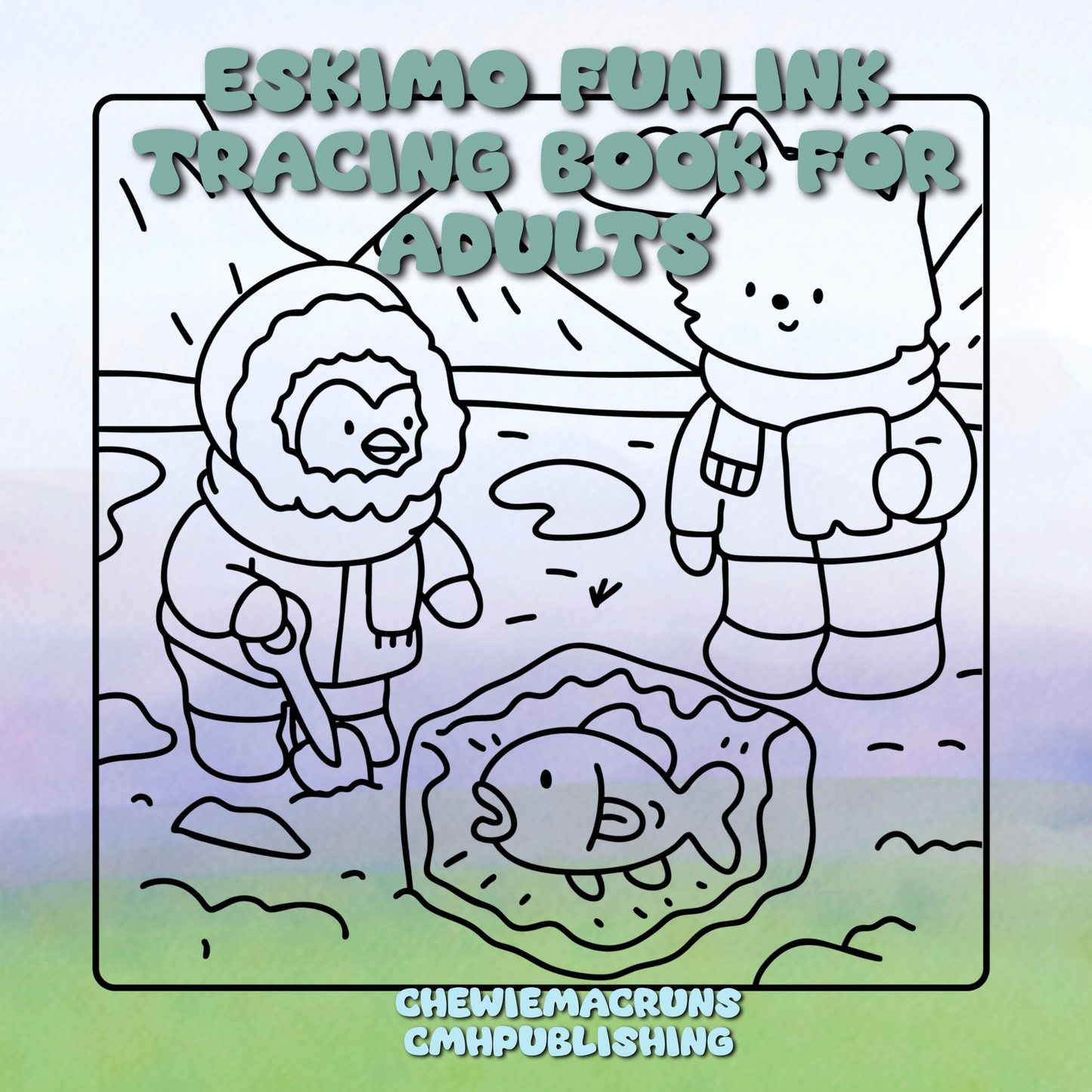 Eskimo Fun Ink Tracing Book for Adults, Digital PDF