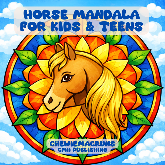 Horse Mandala Coloring Book for Kids & Teens, Printable PDF