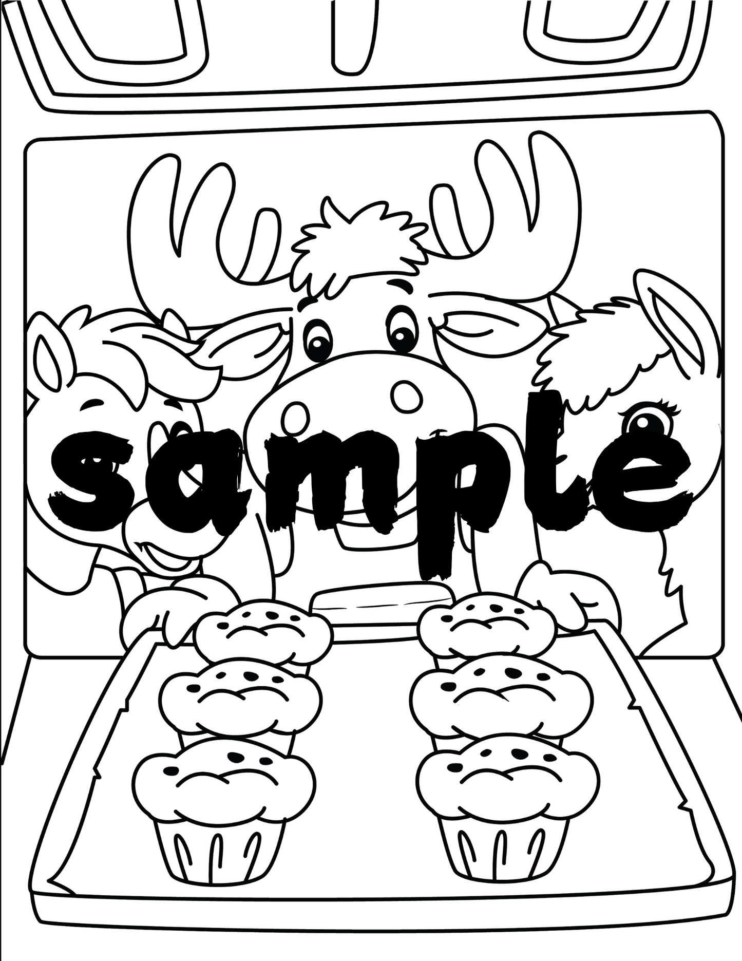 Baking Friends Kids Coloring Book | 15 Fun Coloring Pages of Friends Baking | Printable PDF Instant Download