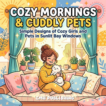Cozy Mornings & Cuddly Pets: Bold & Easy Coloring Book for Relaxation