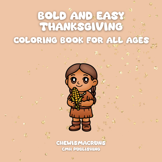Thanksgiving Coloring Book 30 Hand Drawn Easy Bold Pages