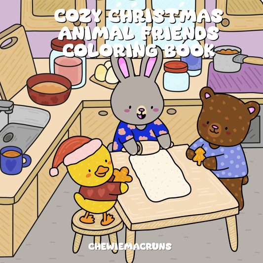 Cozy Christmas Animal Friends Coloring Book Digital PDF