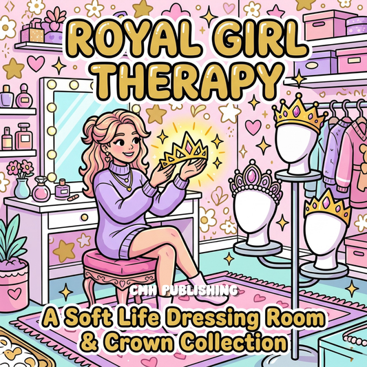 Cover of 'Bold & Easy Coloring Book Royal Girl Therapy' — printable digital PDF coloring book by CMH Publishing