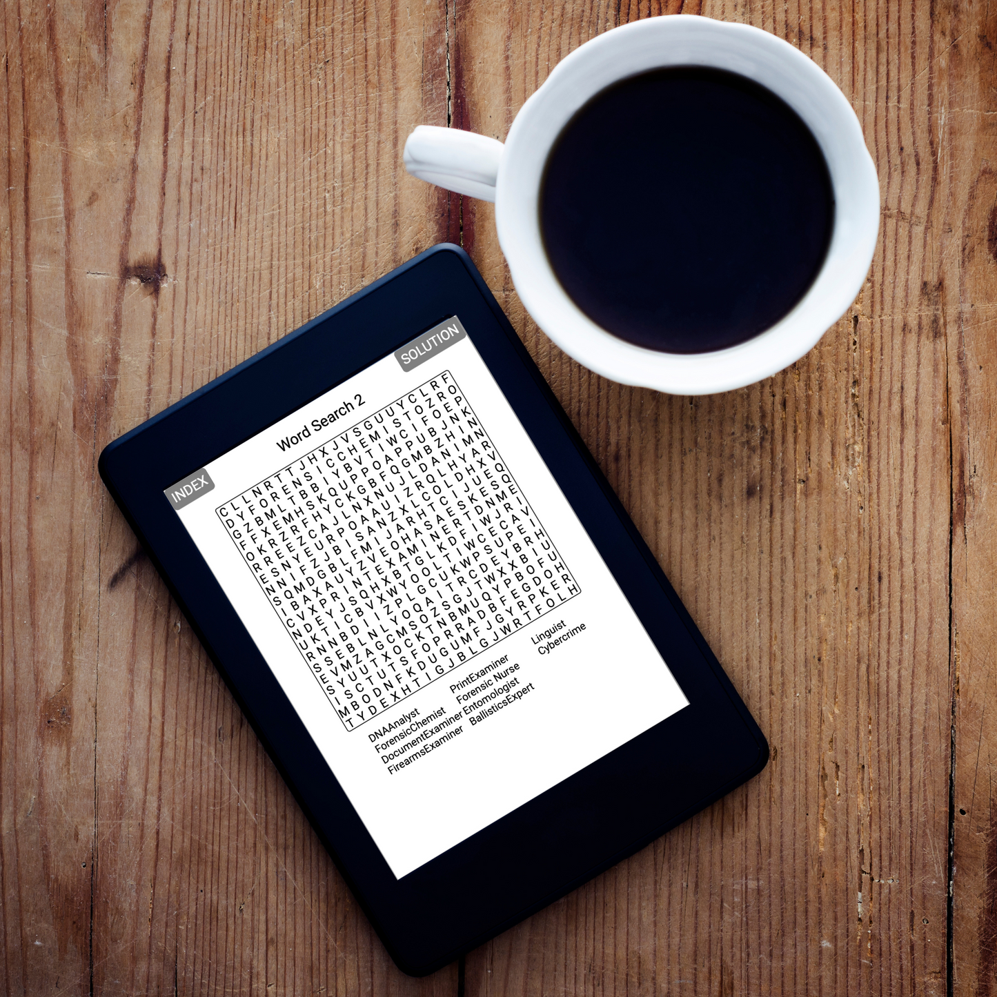 51 Kindle Scribe Word Search Puzzles, Forensics Theme