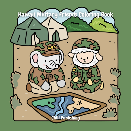 Kawaii Military Friends Coloring Book, Digital PDF