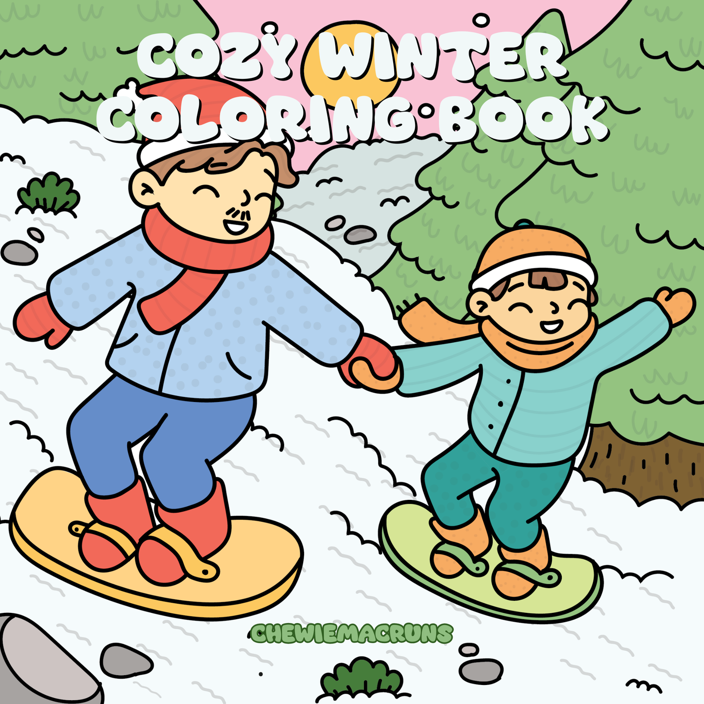 Cozy Family Winter Coloring Book for Adults & Teens