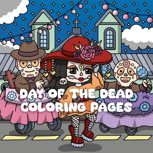 Day of the Dead Digital Coloring Pages PDF