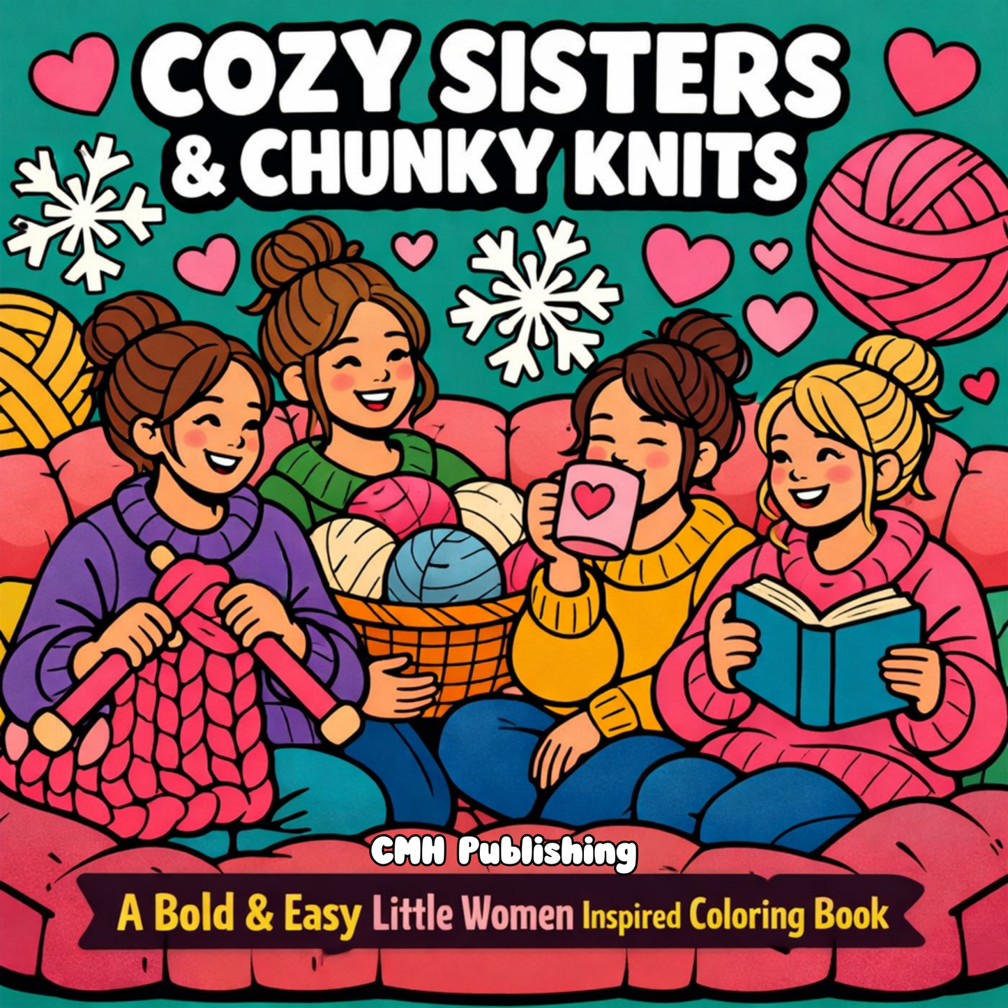 Cozy Sisters & Chunky Knits: Bold & Easy Little Women Inspired PDF Coloring Book