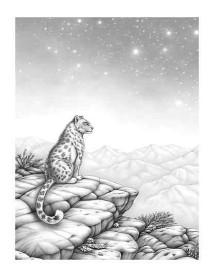 Predators at Night: Grayscale Coloring Book