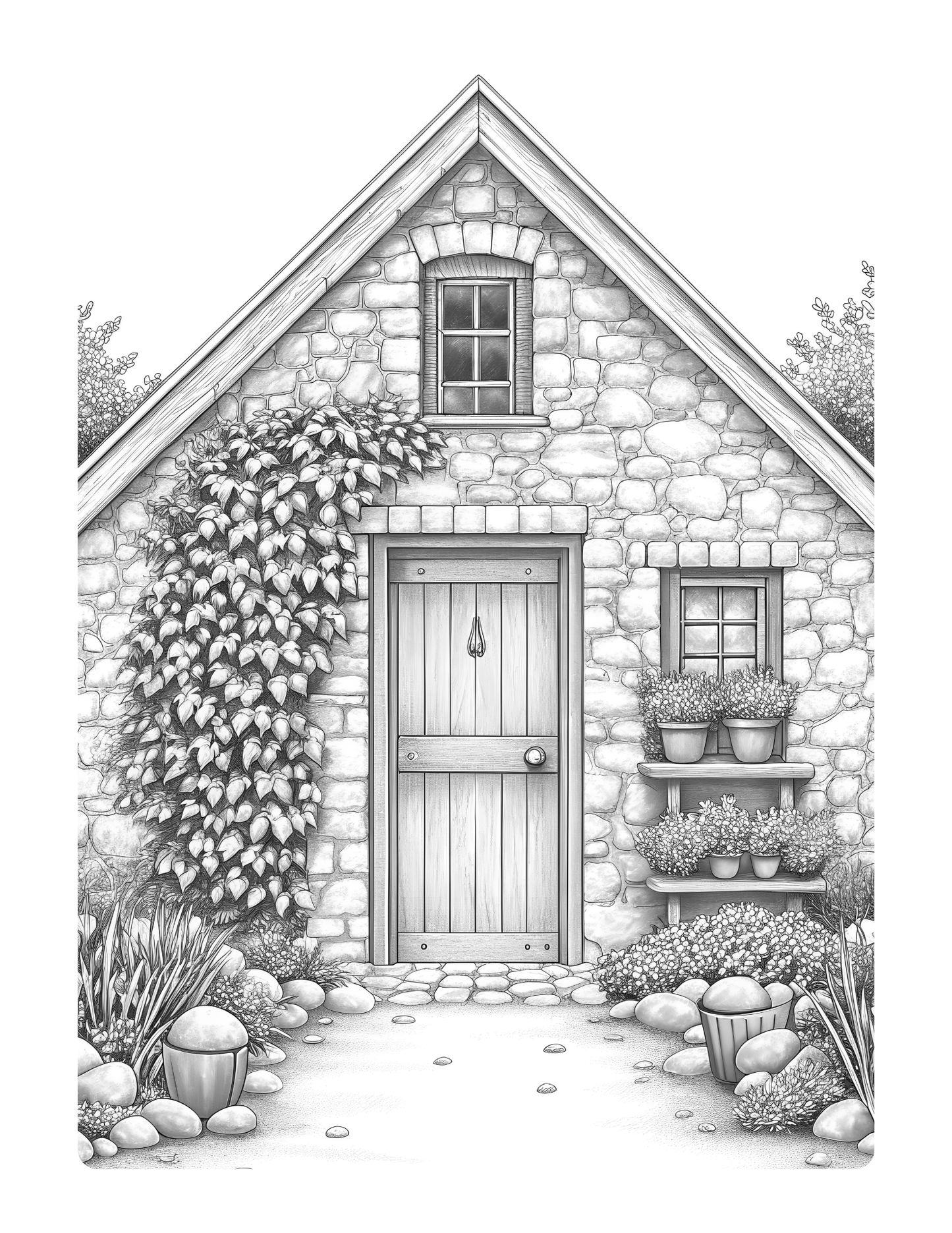British Countryside Dreams 20 Free Pages: A Grayscale PDF Coloring Book
