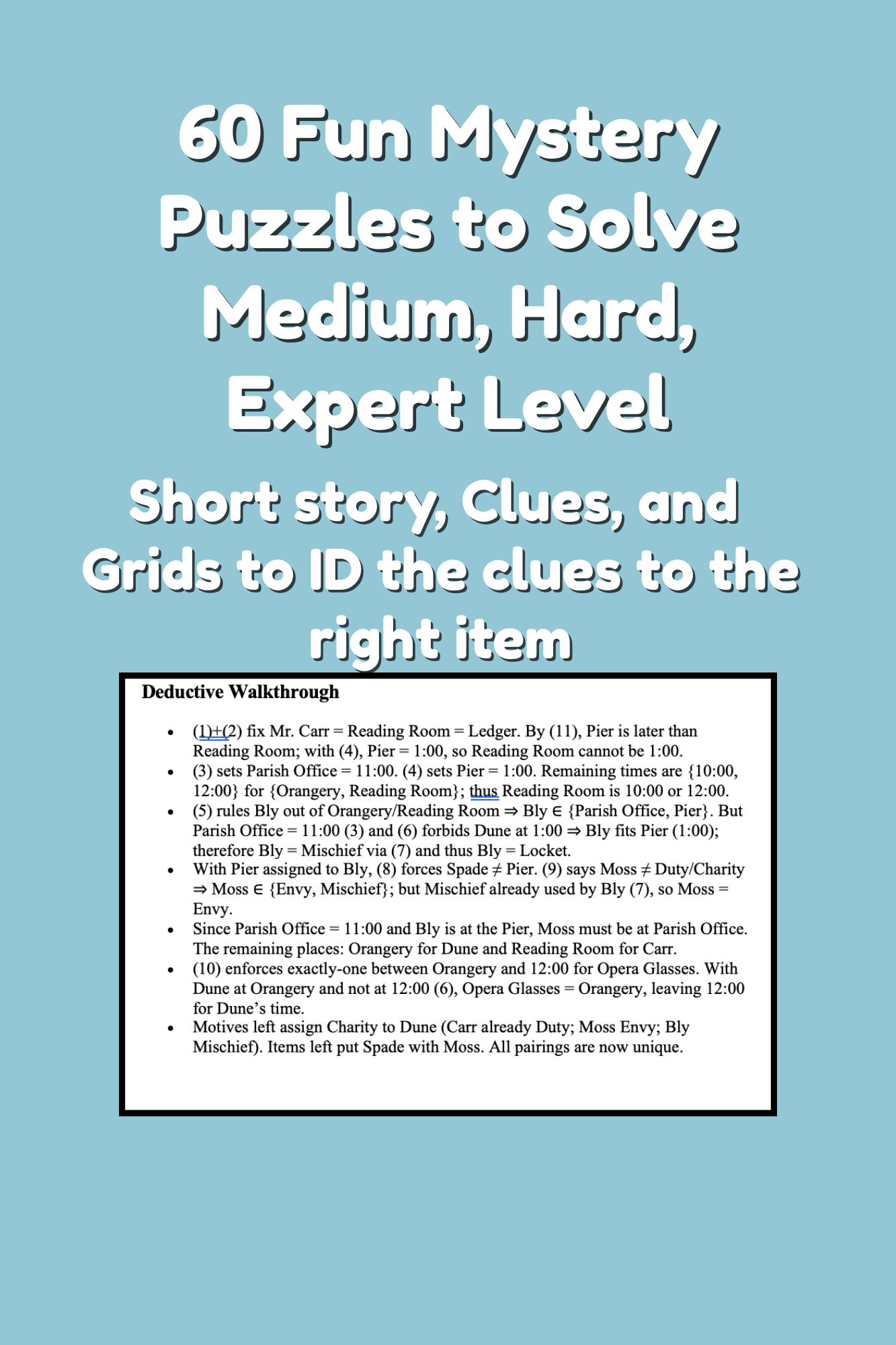 Printable British Crime Logic Puzzles for Adults