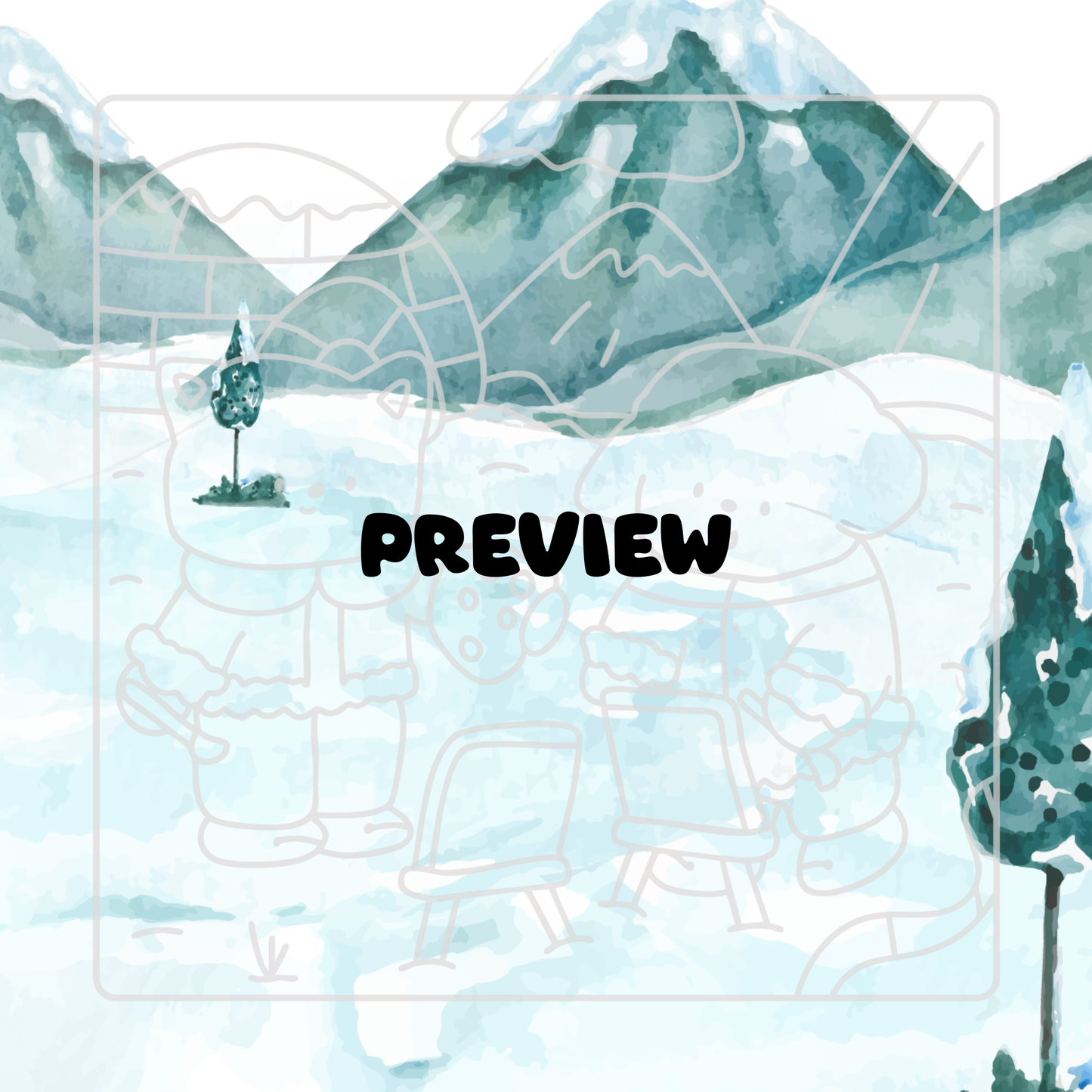 Eskimo Fun Ink Tracing Book for Adults, Digital PDF