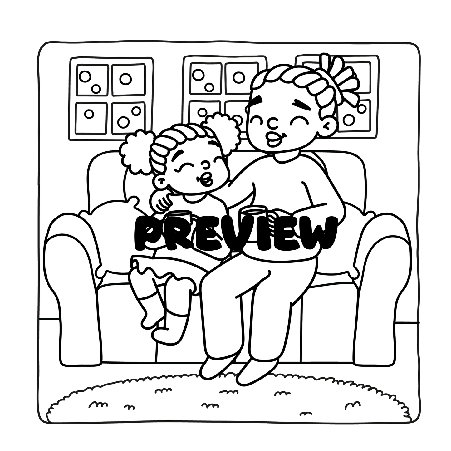 Cozy Family Winter Coloring Book for Adults & Teens