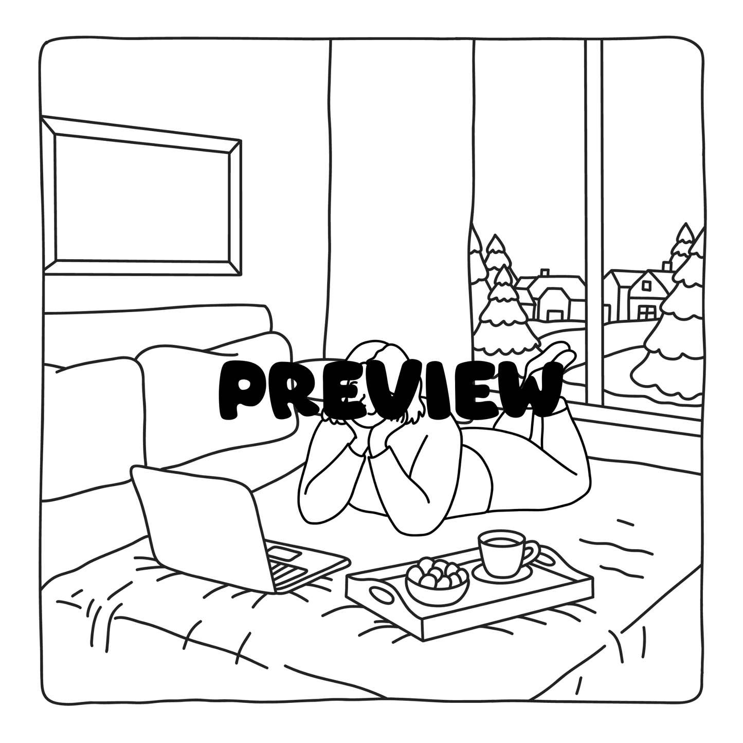 Cozy Curvy Women Coloring Pages, Digital Printable PDF Book