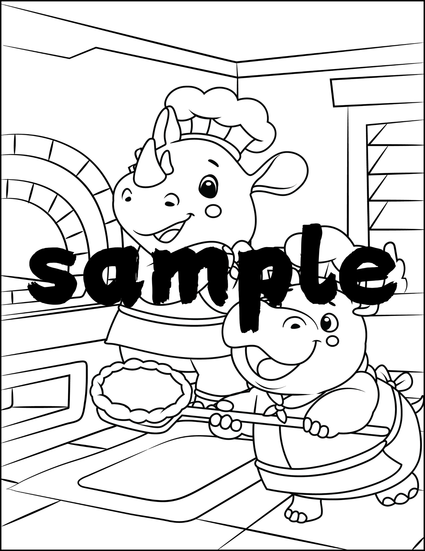Baking Friends Kids Coloring Book | 15 Fun Coloring Pages of Friends Baking | Printable PDF Instant Download