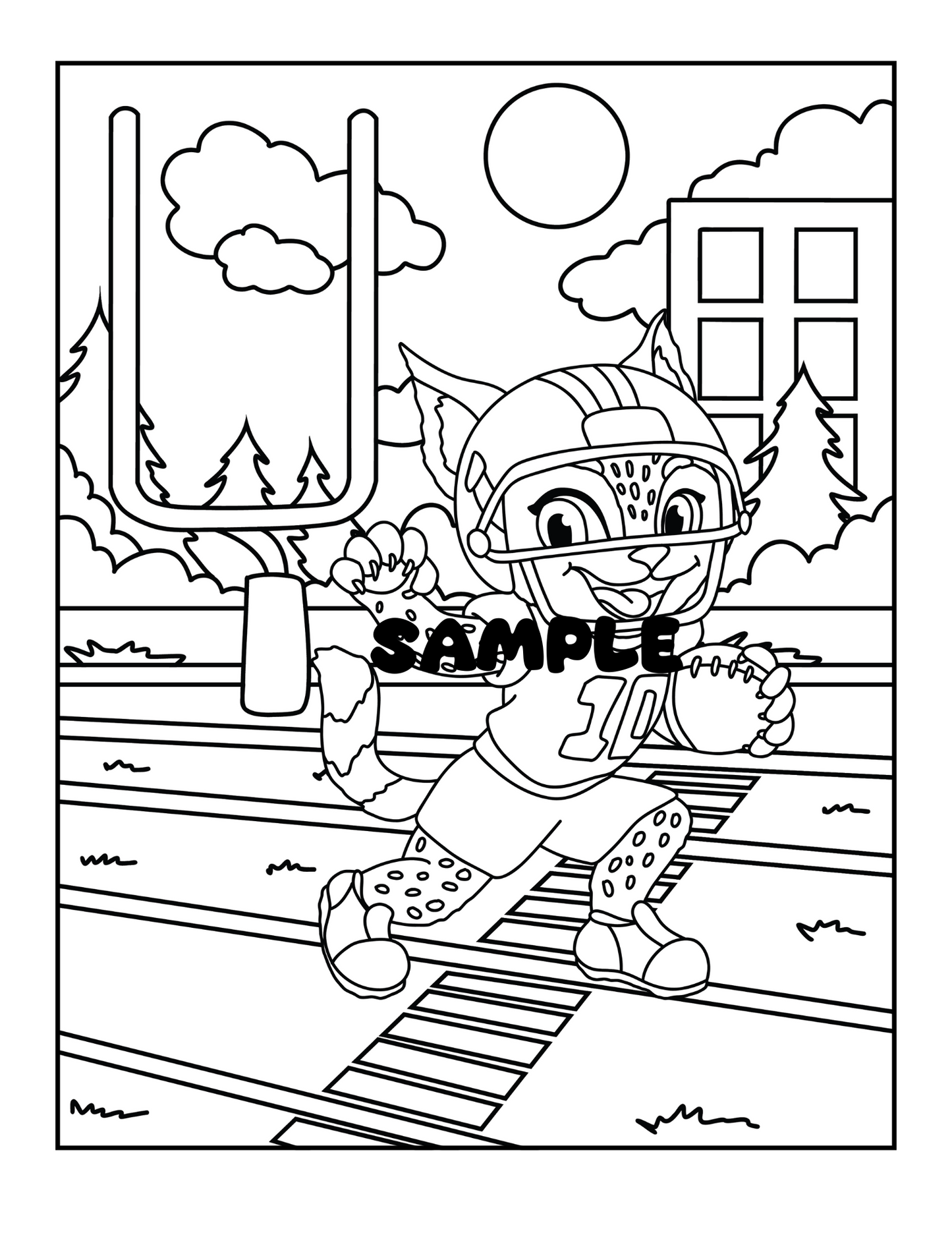 American Football Coloring Book PDF | 12 Printable Pages for Kids & Teens Digital Download